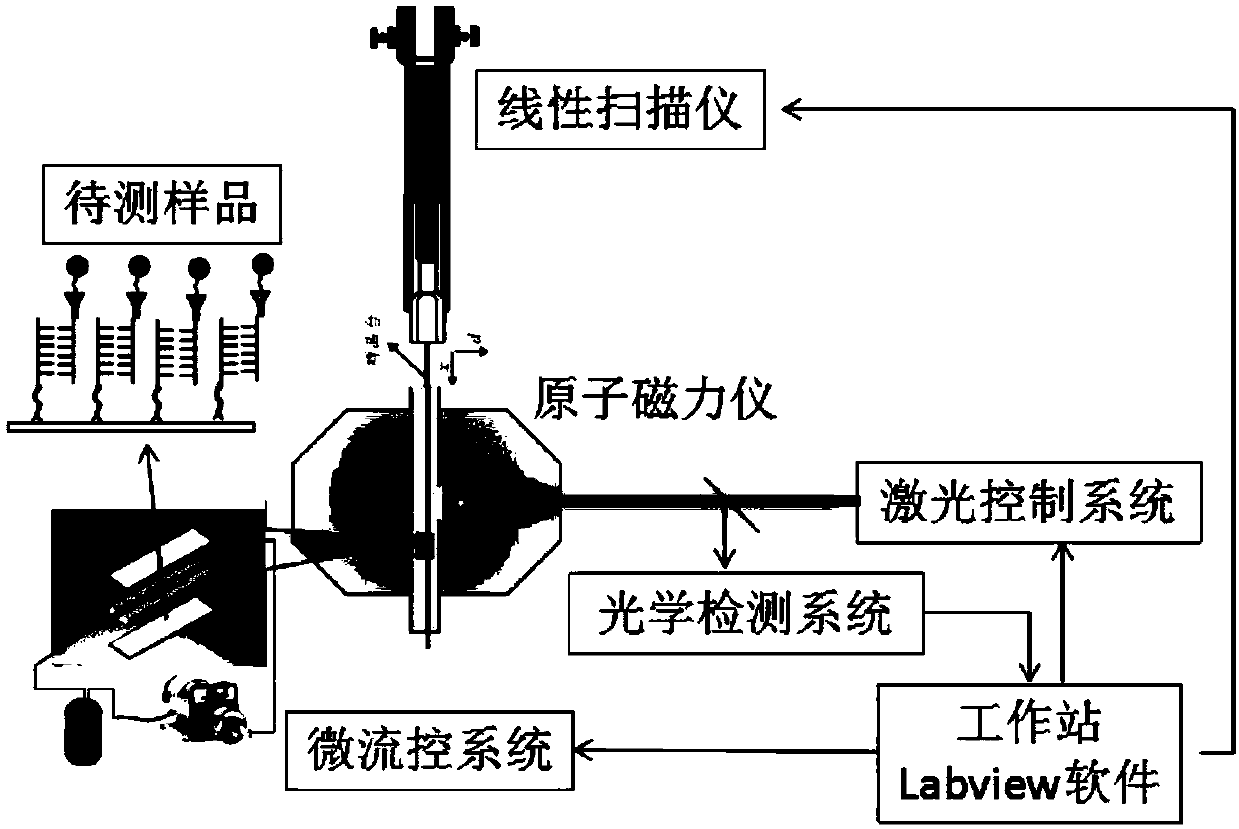 An in-situ force spectroscopy method based on an optical atomic magnetometer