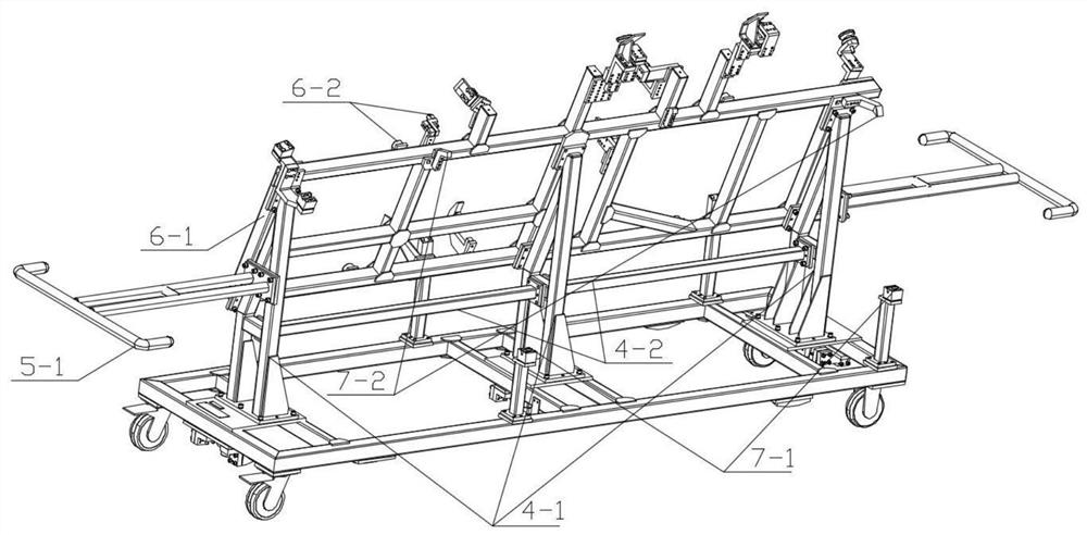 A positionable flexible trolley with gluing frame