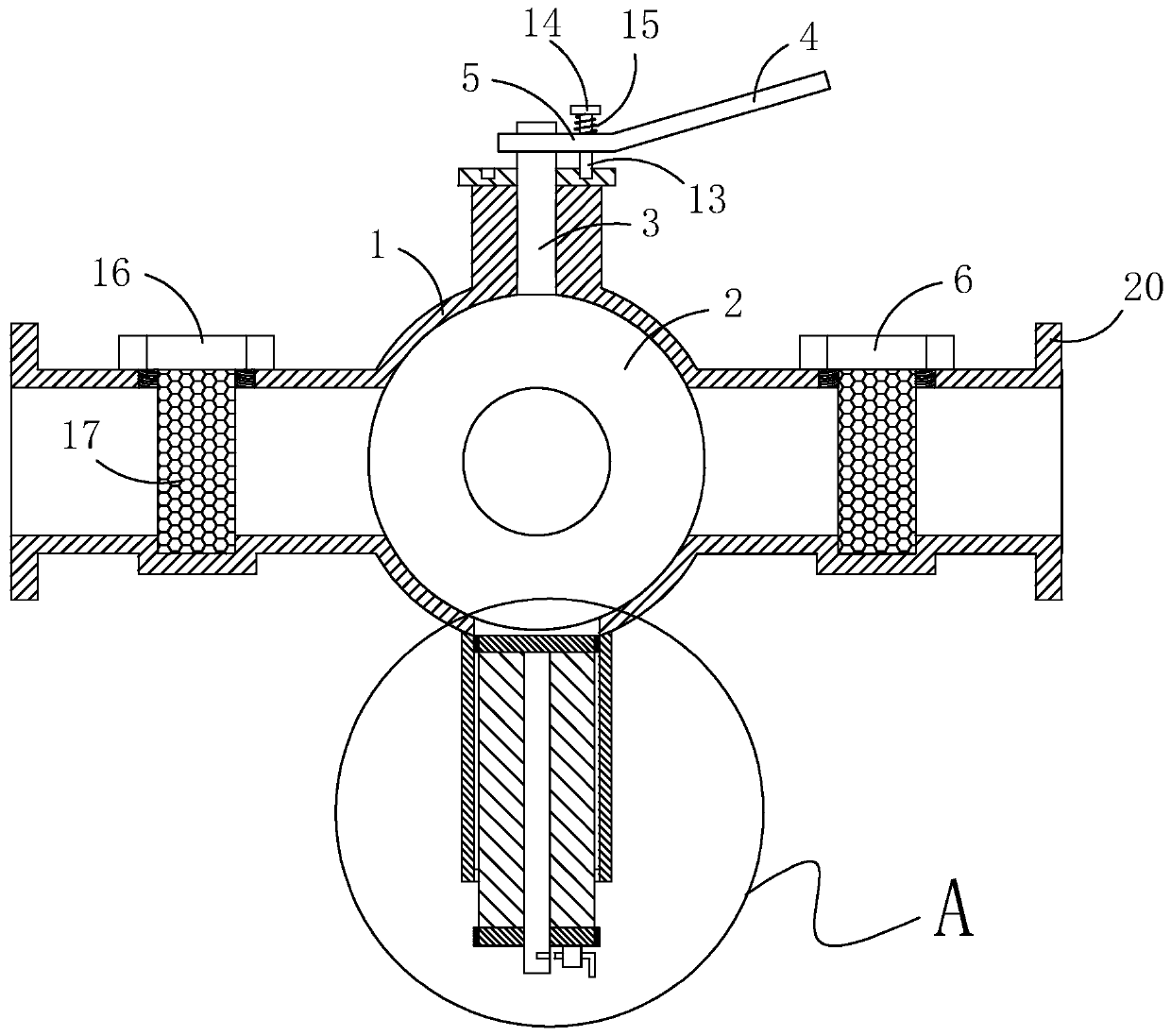 A ball valve structure that is convenient for cleaning rust and does not affect use