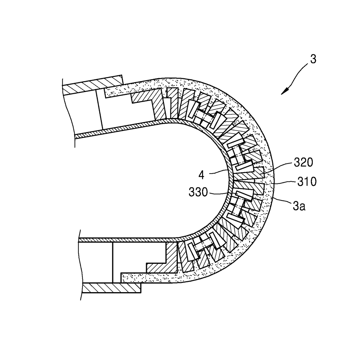Foldable electronic device including flexible display element