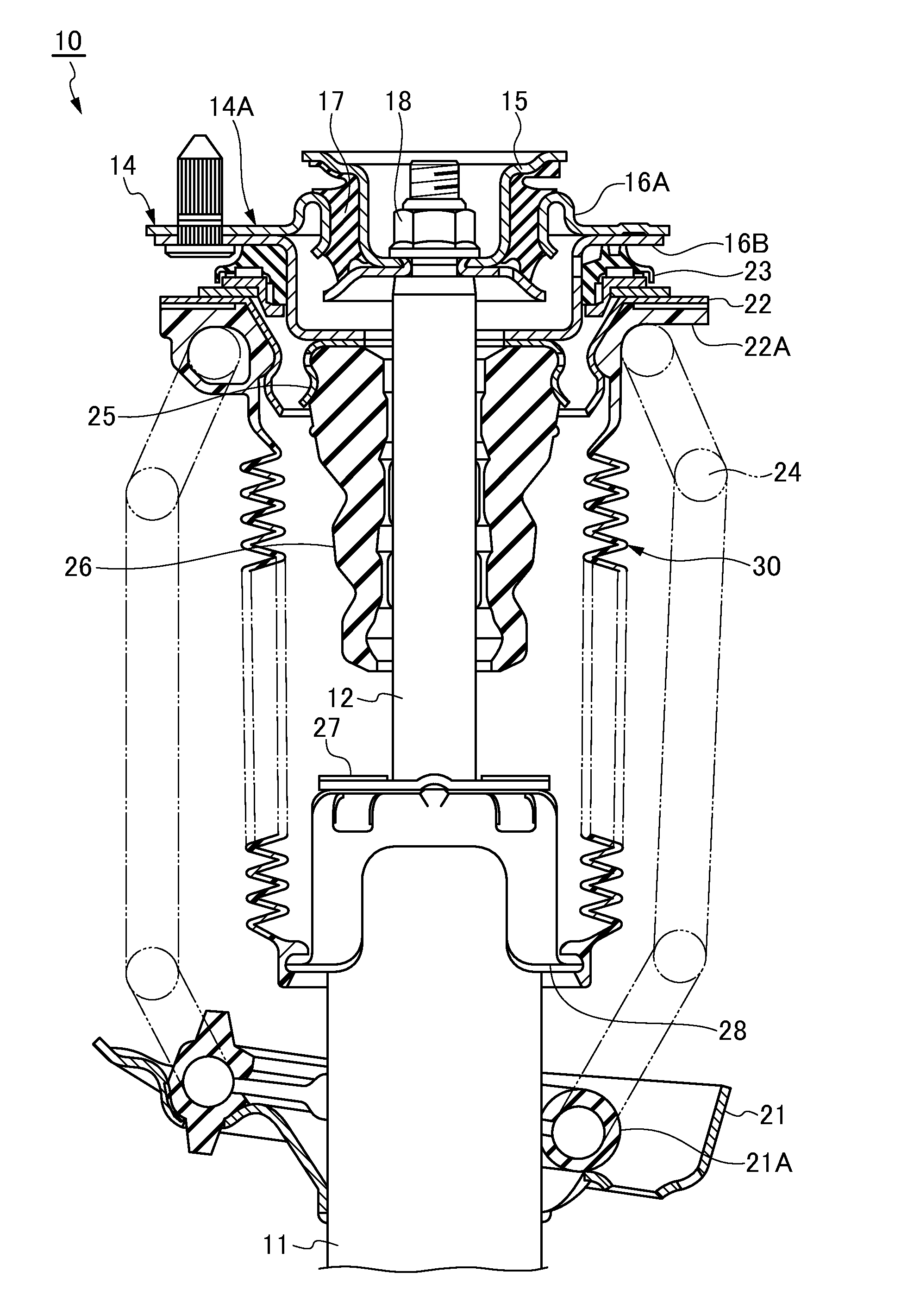 Dust cover structure of hydraulic shock absorber