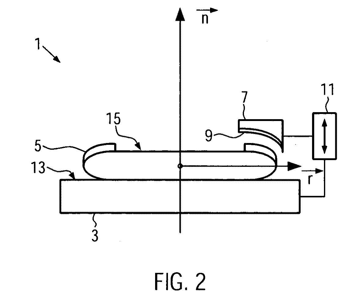 Device for polishing the edge of a semiconductor substrate