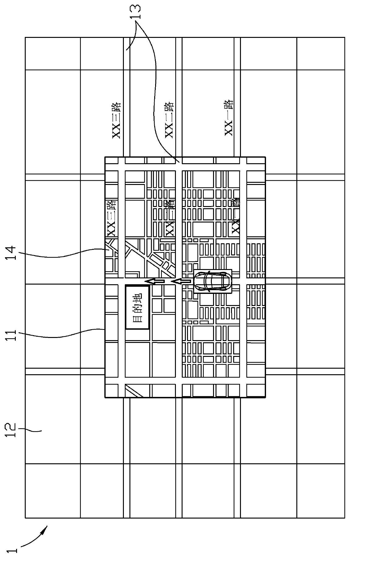 Gradient map for navigation, gradient map generation method and navigation device