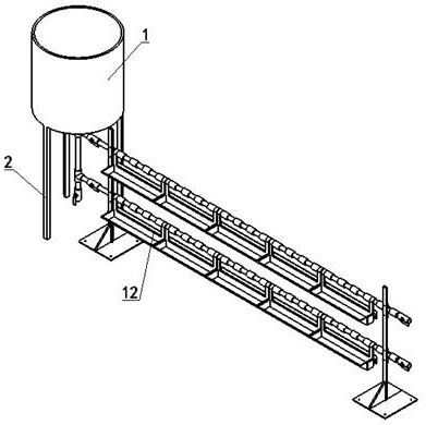 Feeding and water dispensing device for chickens