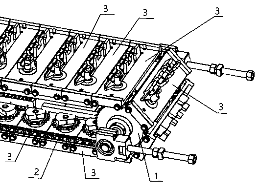 Walking stick sugar conveying molding mechanism with discharging mechanism