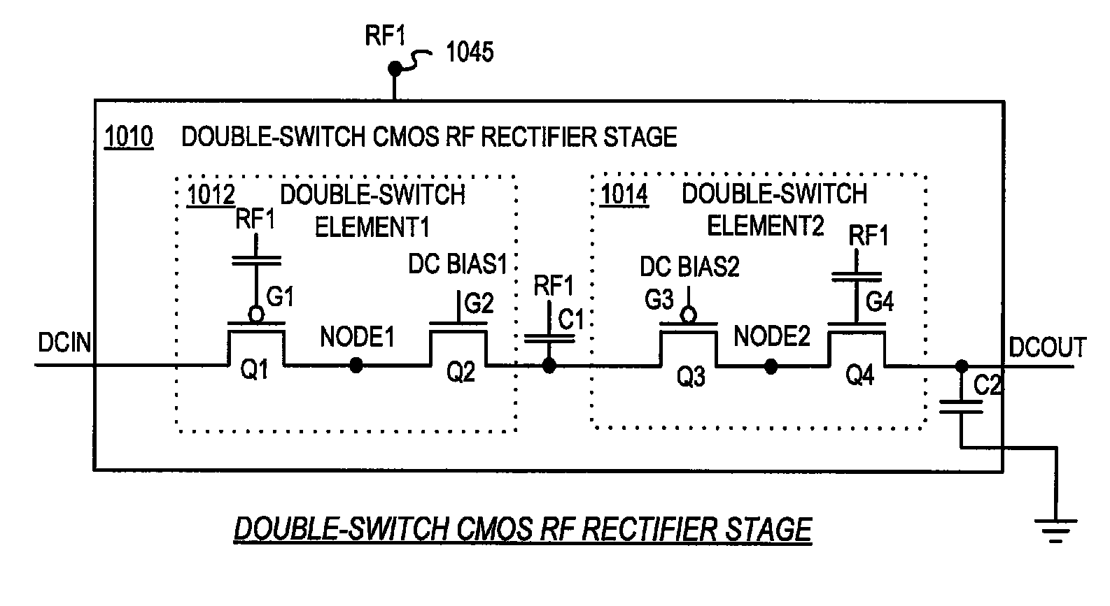 RFID tag with double-switch rectifier