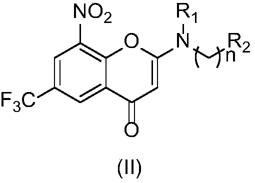 2-substituted amino-5-trifluoromethyl-8-nitrobenzo(thio-)pyran-4-one compound, preparation method therefor and use of 2-substituted amino-5-trifluoromethyl-8-nitrobenzo(thio-)pyran-4-one compound