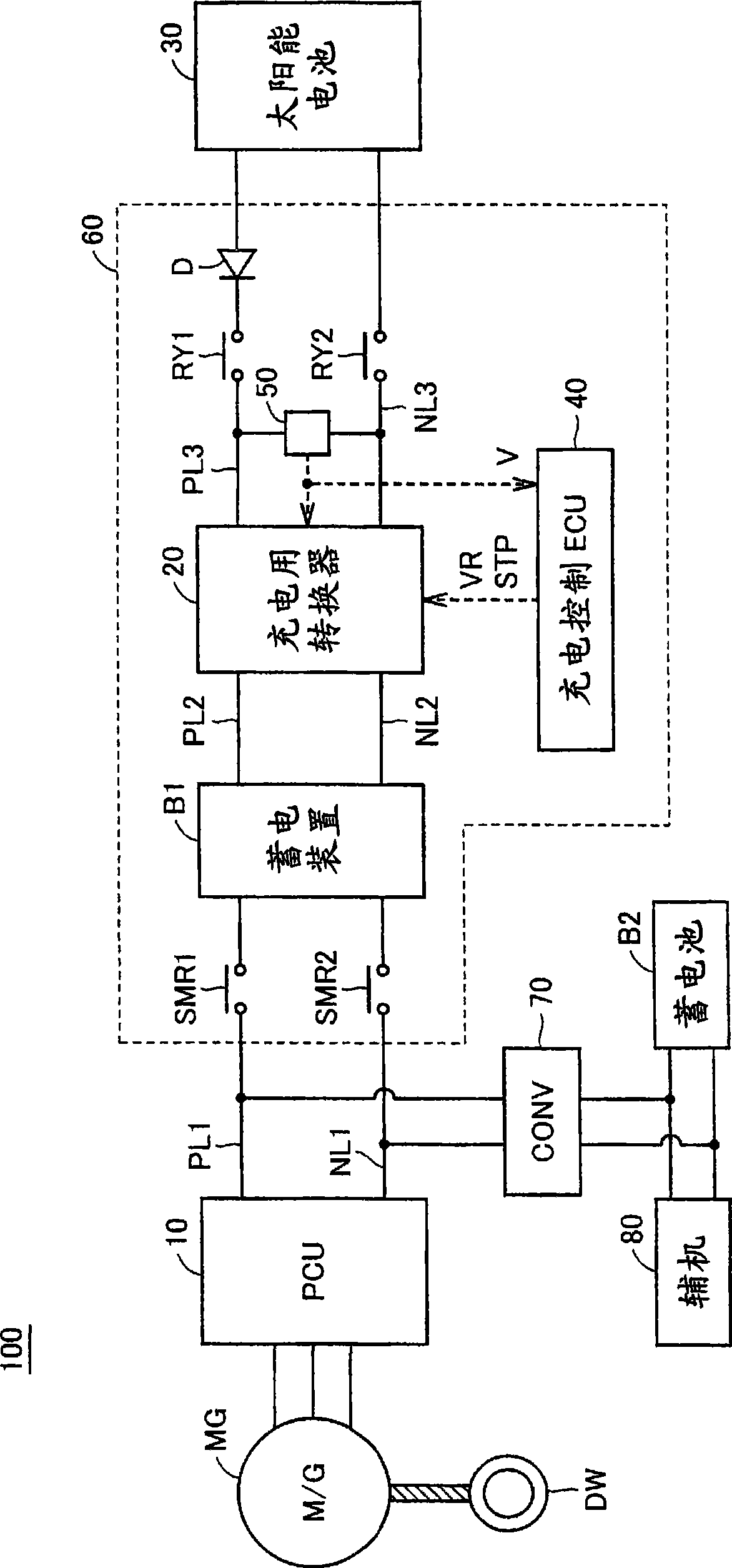 Solar photovoltaic power generation system, vehicle, solar photovoltaic power generation system control method, and computer readable recording medium having recorded therein program for causing compu