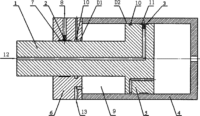 Aerostatic bearing guiding cylinder without friction interference