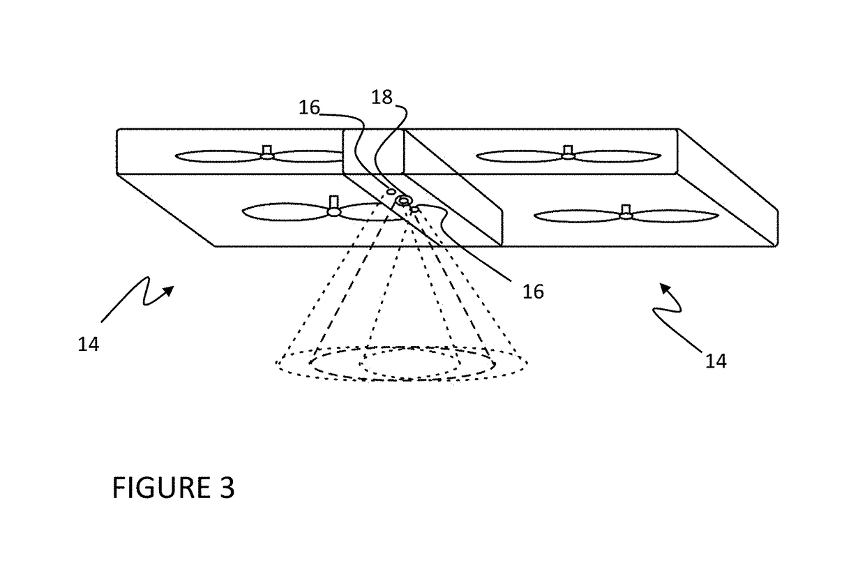 Unmanned aerial vehicle system and method with environmental sensing
