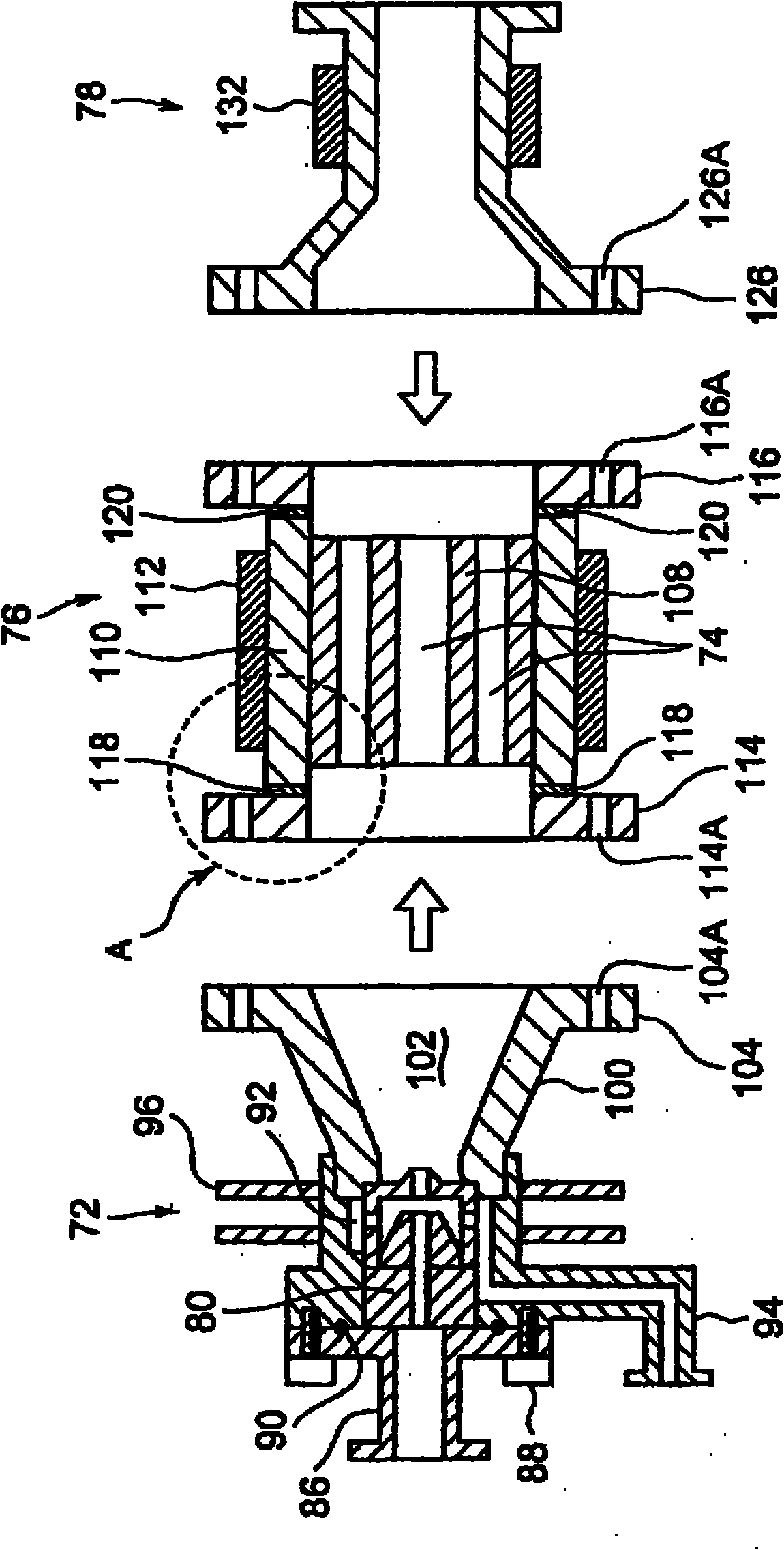 Vaporizer, material gas supply system including vaporizer and film forming apparatus using such system