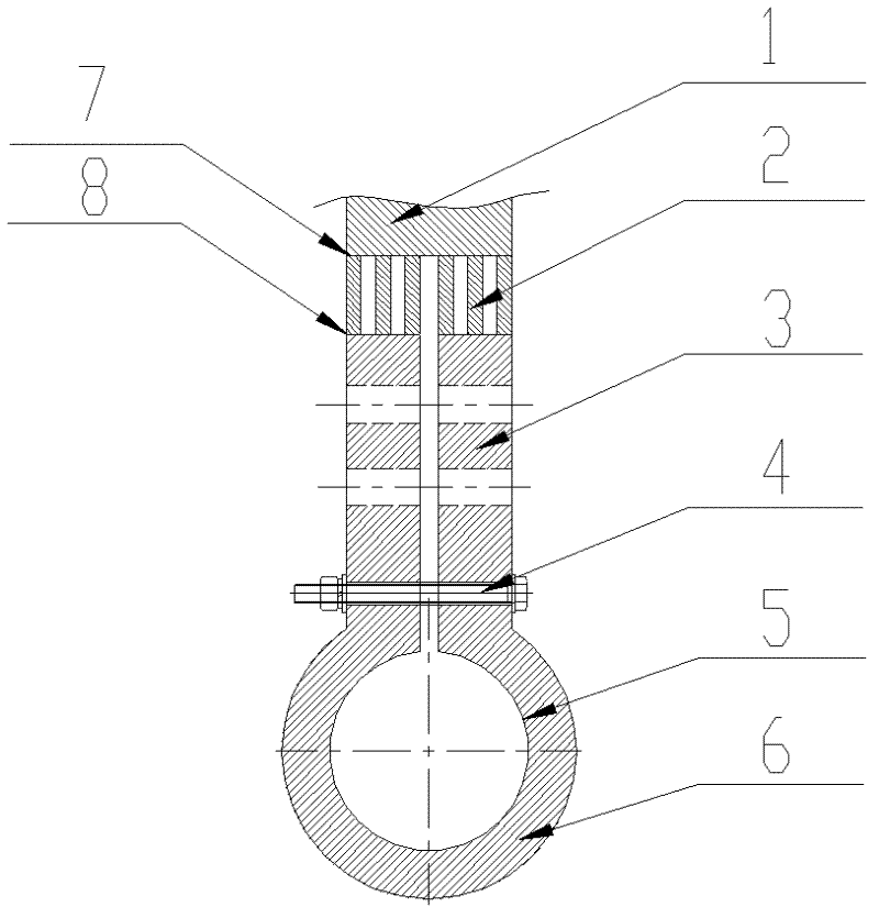 Transition and connection device for large-current high-temperature superconducting cable terminal