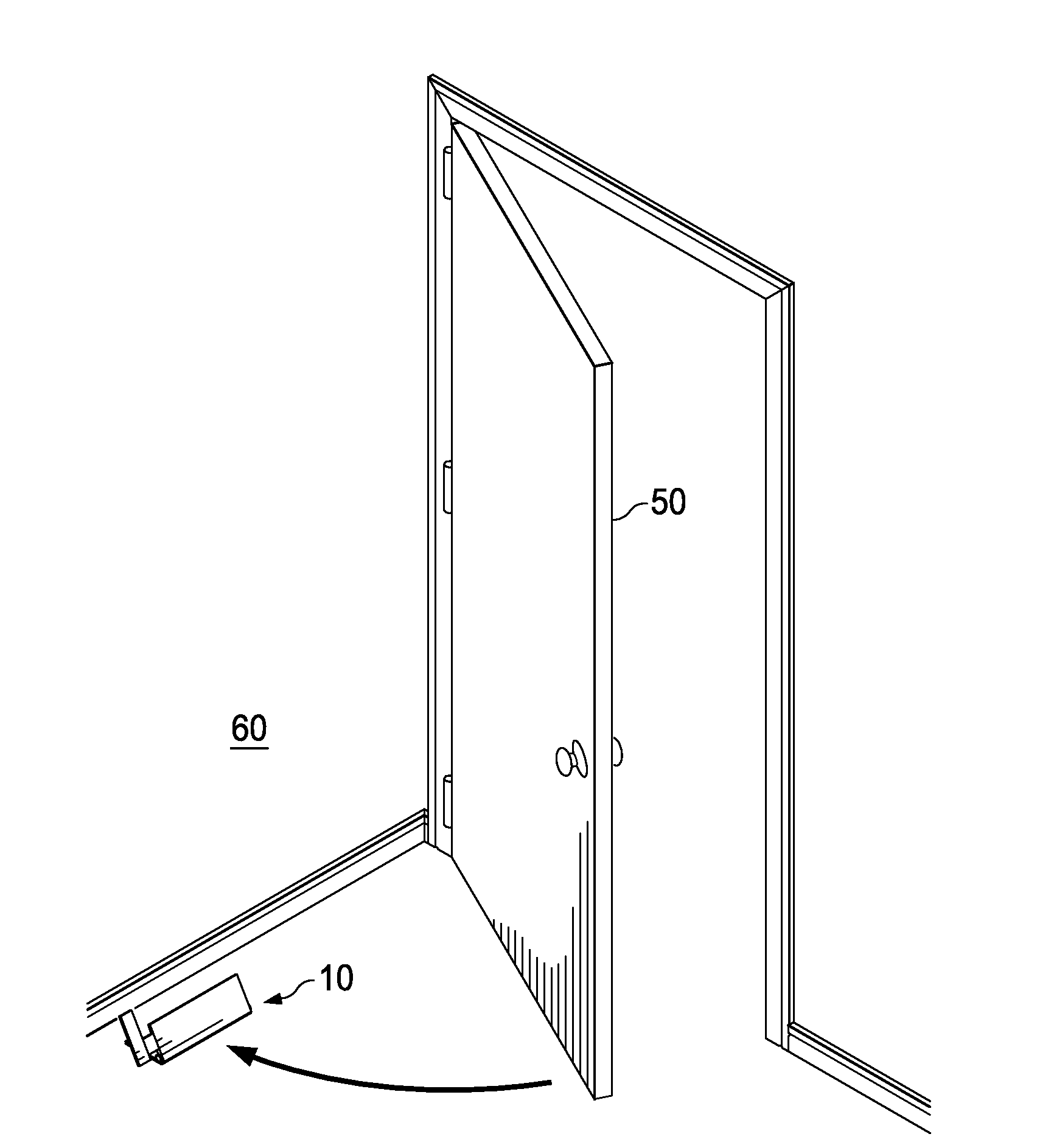 Spring Operated Doorstop with Foot Release