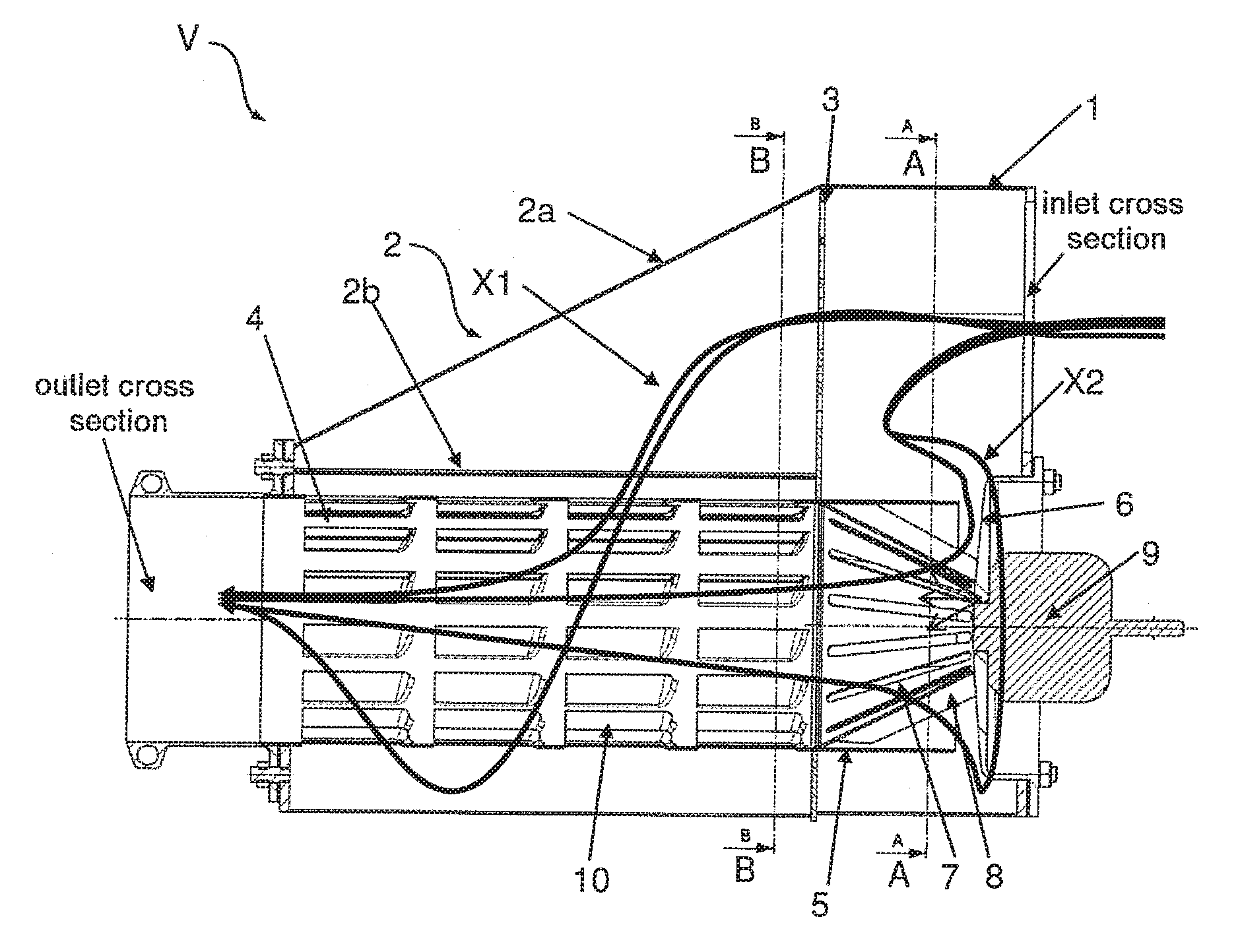 Device for the aftertreatment of exhaust gas from a motor vehicle