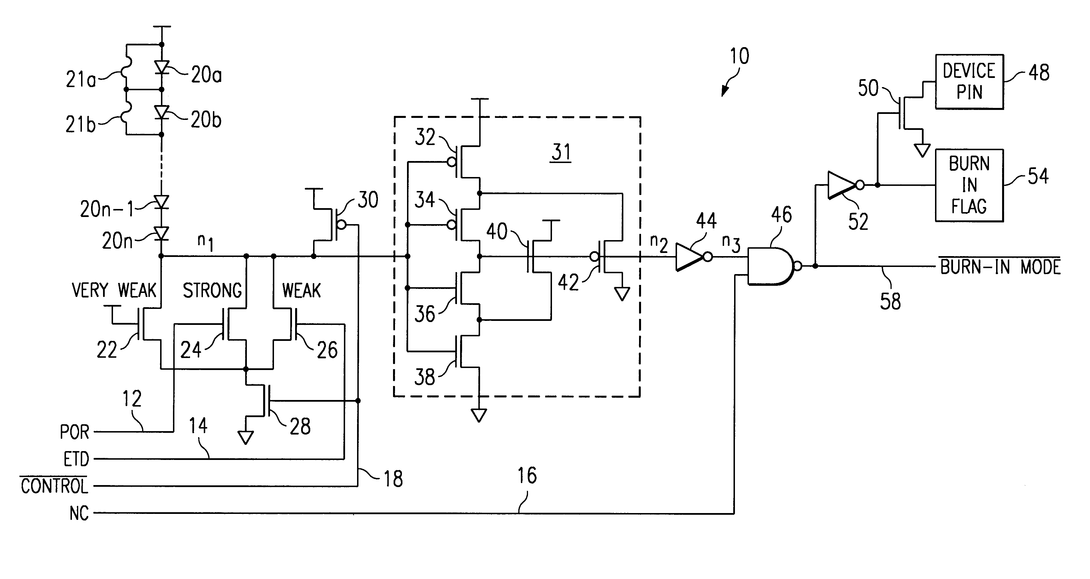 Integrated circuit device having a burn-in mode for which entry into and exit from can be controlled