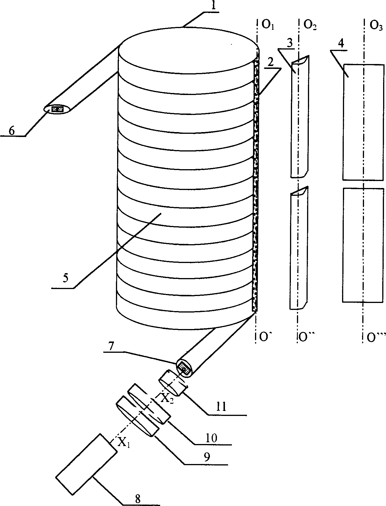 Cylindrical-arranged pluse double-clad optical fibre amplifiers