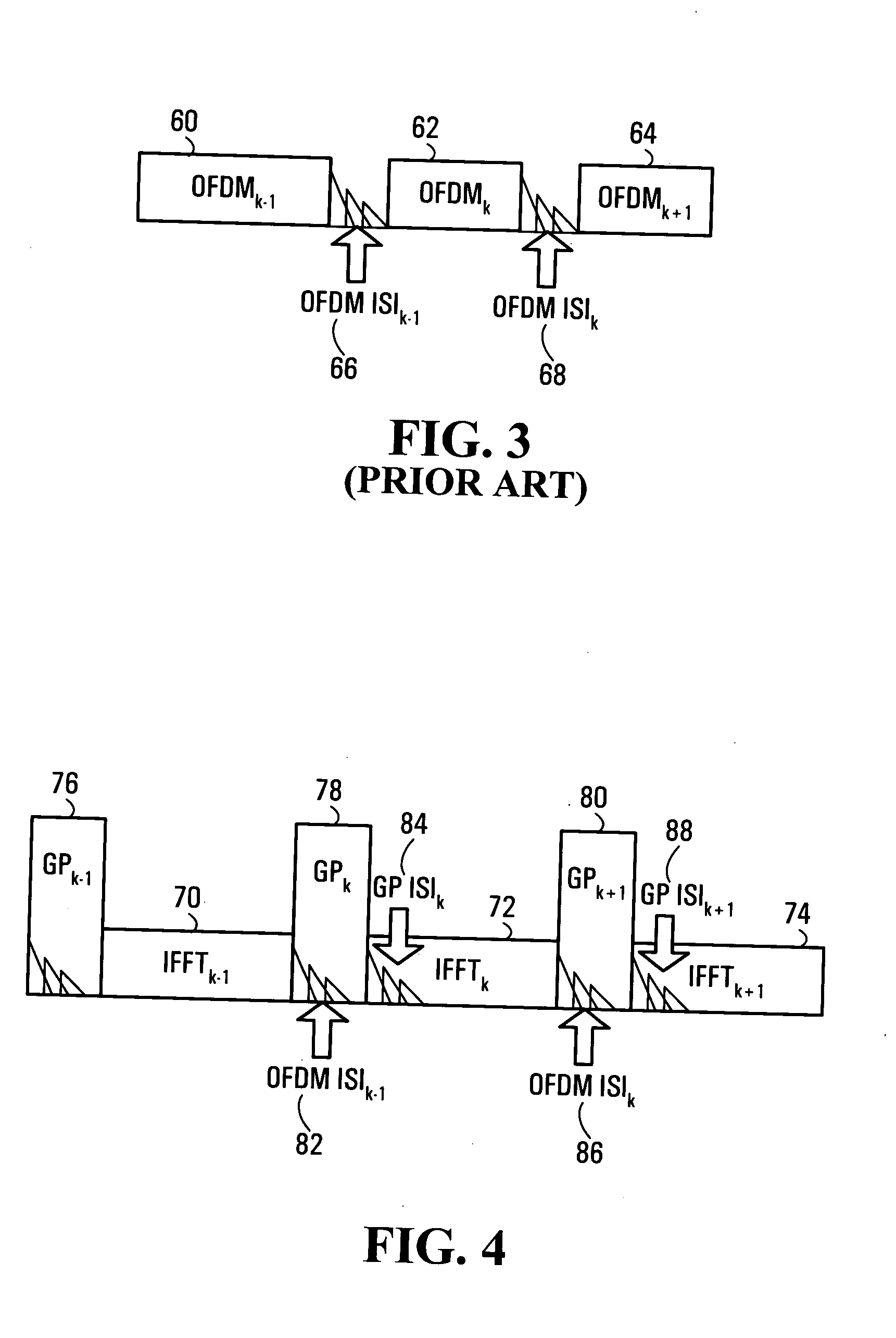 OFDM system and method employing OFDM symbols with known or information-containing prefixes