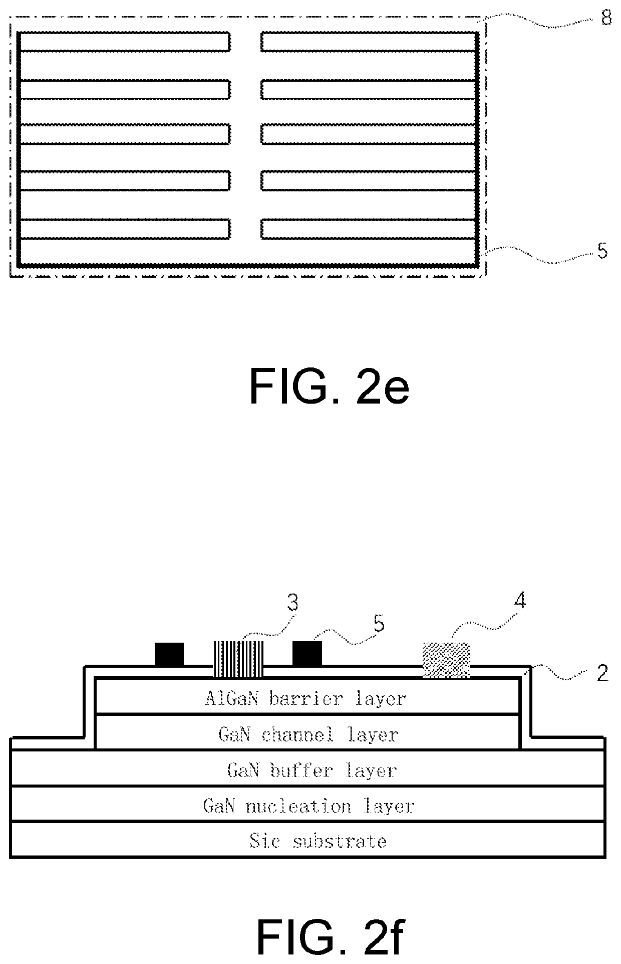 GaN-based microwave power device with large gate width and manufacturing method thereof