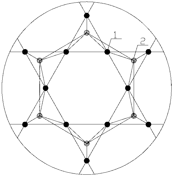 Splitting method of basic unit of honeycomb-shaped triangular conical mesh shell structure