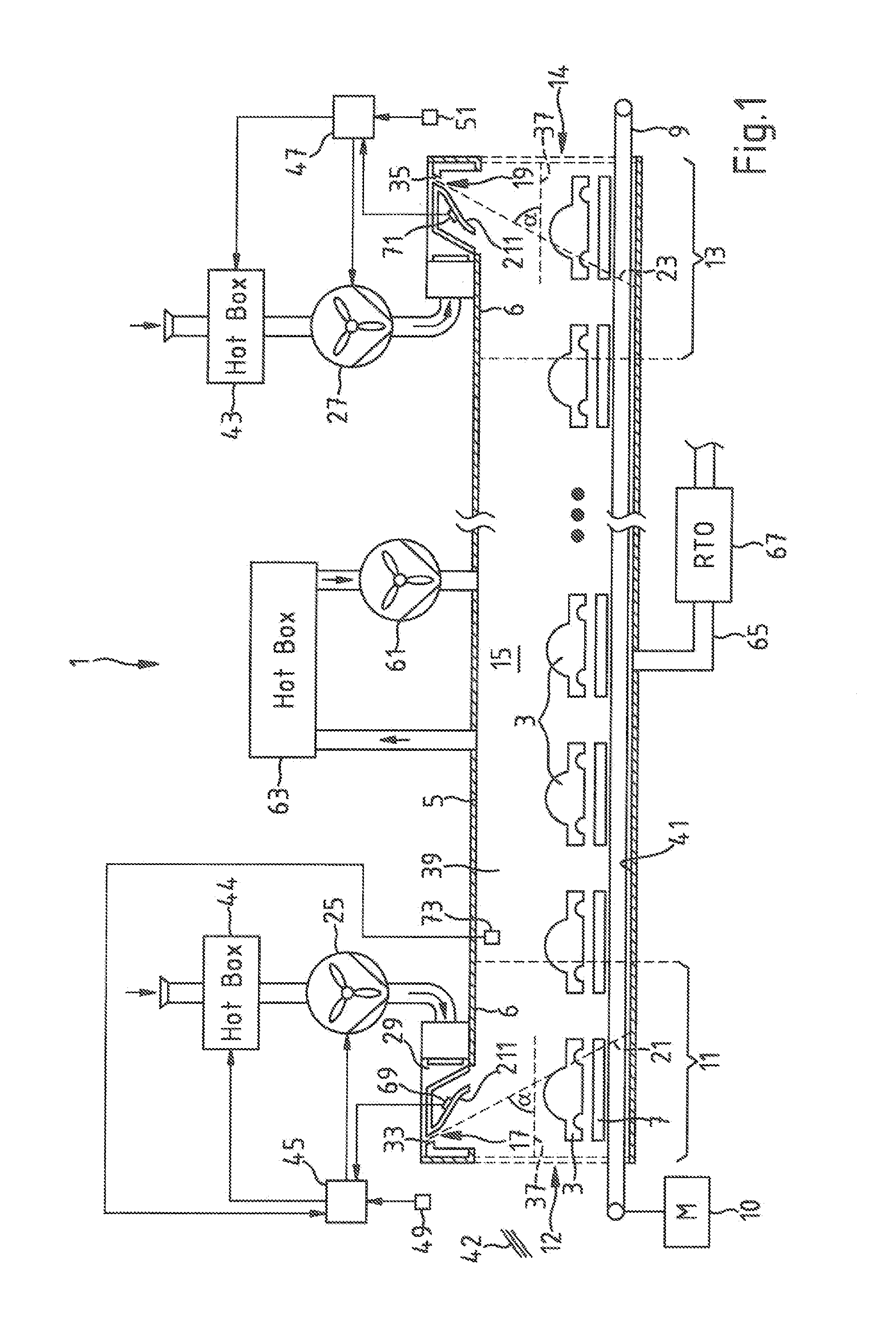 Process chamber incorporating an arrangement for injecting gaseous fluid thereinto
