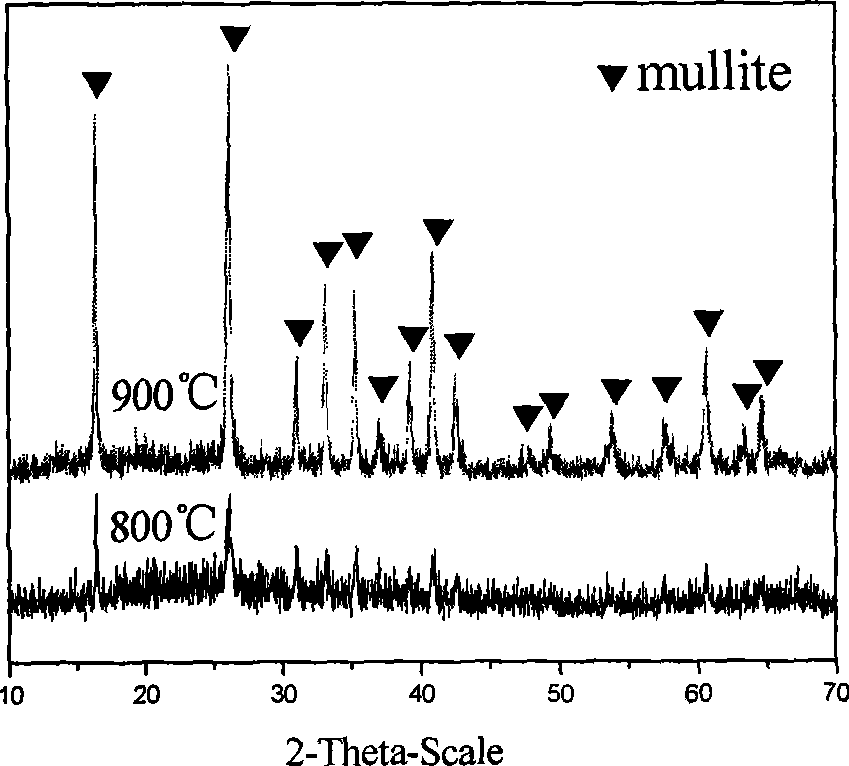 Method for preparing mullite crystal whisker by non-hydrolytic sol-gel process