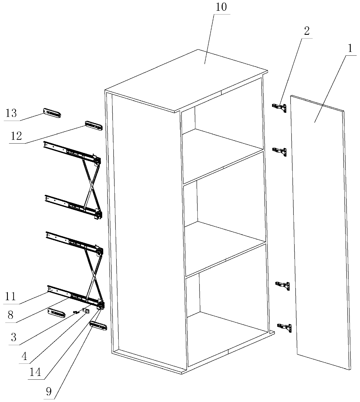 Rotary push-pull stable opening and closing structure for furniture