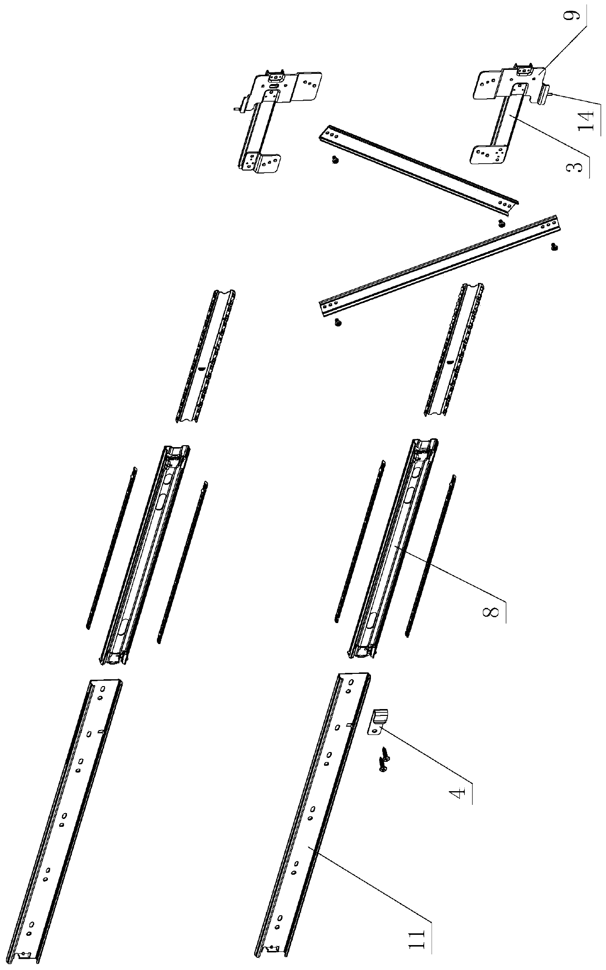 Rotary push-pull stable opening and closing structure for furniture