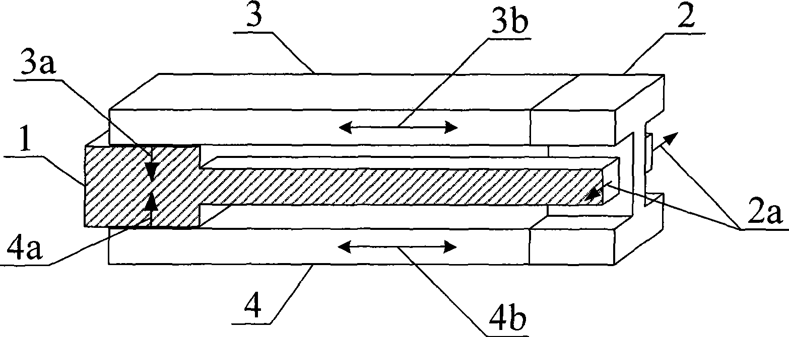 Three-friction stepper for juxtaposedly pushing double piezoelectrics and scanning probe microscope thereof