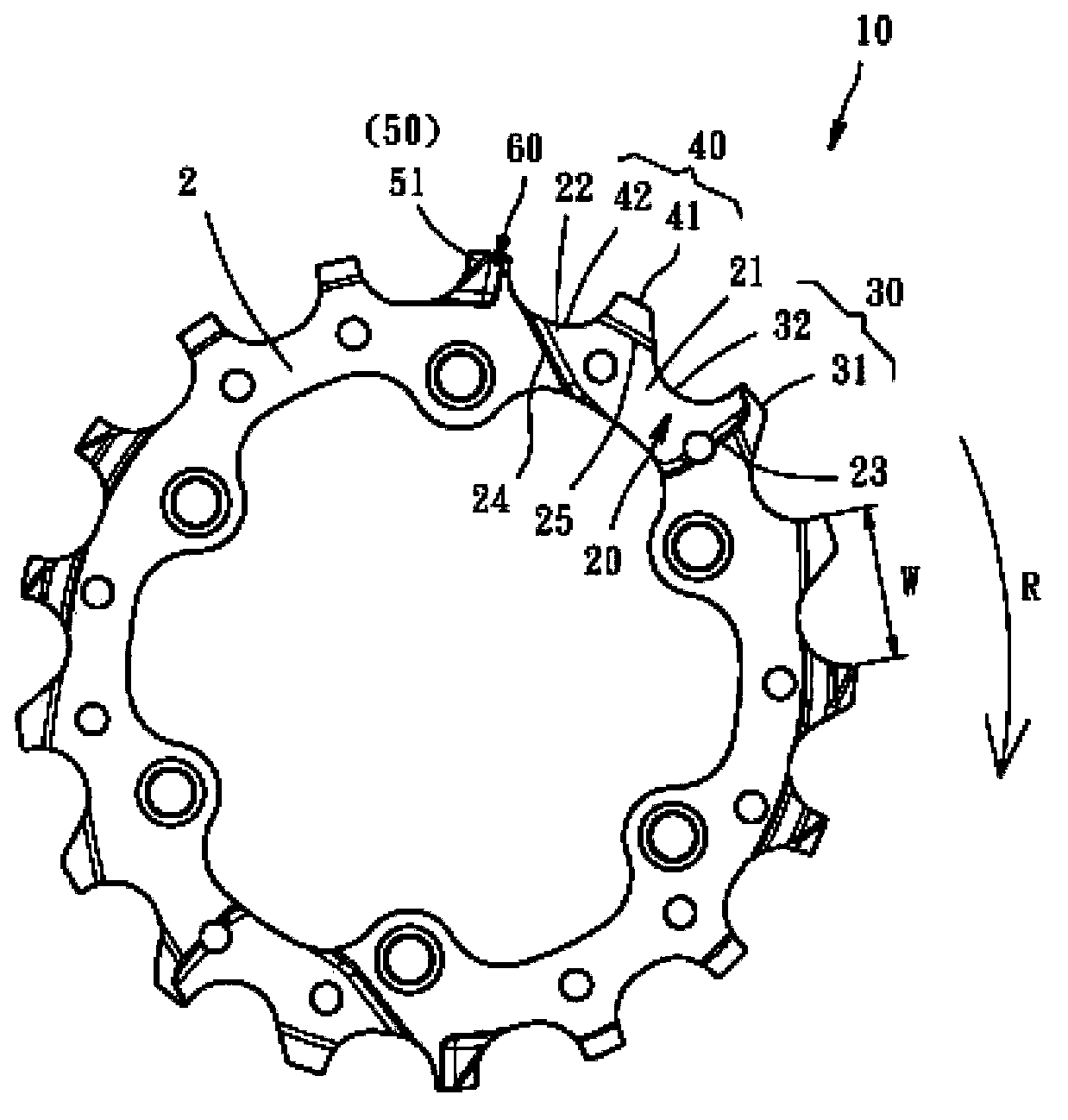 Bicycle chain-mounting mechanism and chain wheel set using same