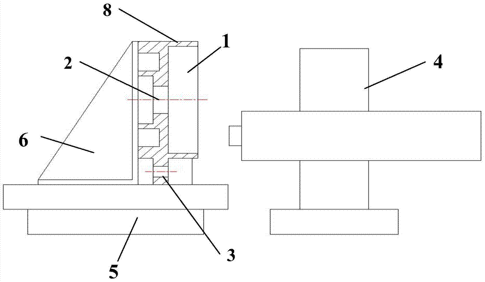 A method and steps for processing a transmission shaft hole of a super-large vertical lathe base