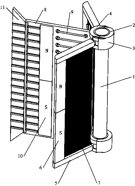 A magnetic power generation and vortex-induced vibration suppression device and method imitating a fish-swimming pendulum