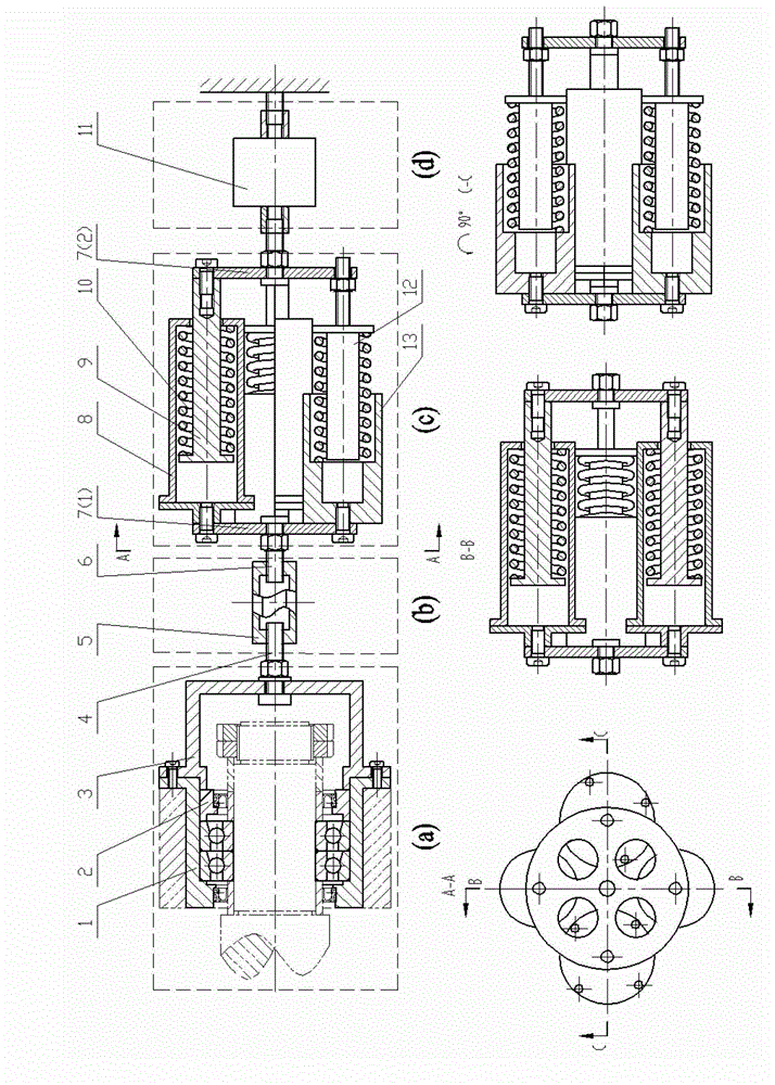 Bidirectional pressure regulating pre-tensioner for electric spindle angular contact ball bearing