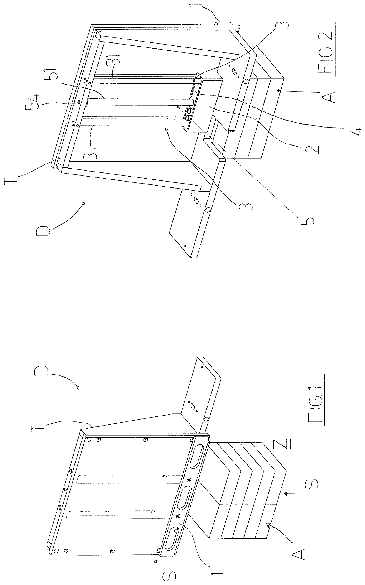 Stabilising device for stabilising articles during raising and grouping of the articles