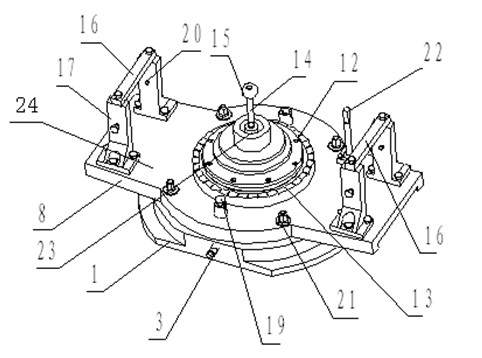 Processing method and boring clamp of front axle shell for excavator