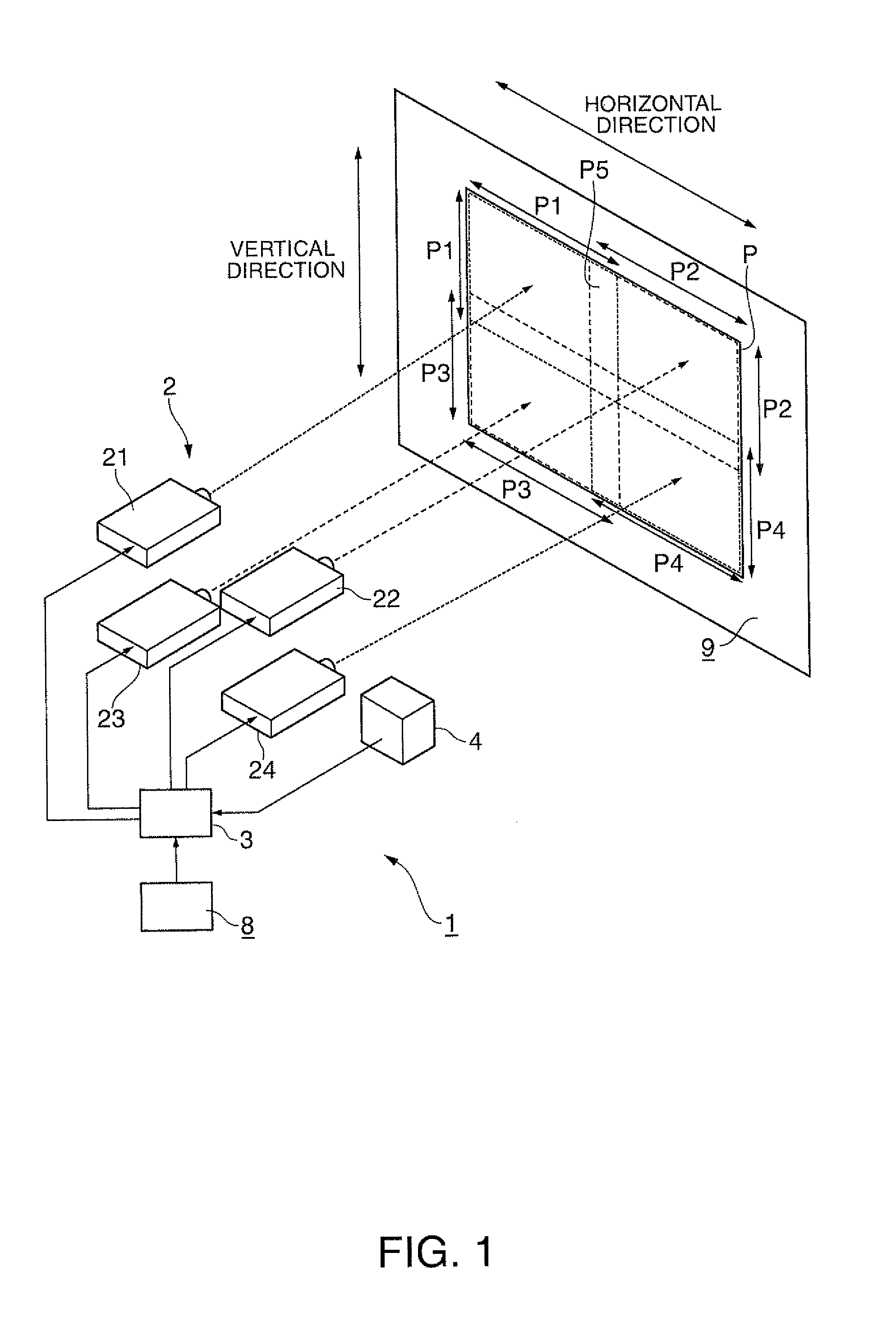 Correction information calculating device, image processing apparatus, image display system, and image correcting method including detection of positional relationship of diagrams inside photographed images