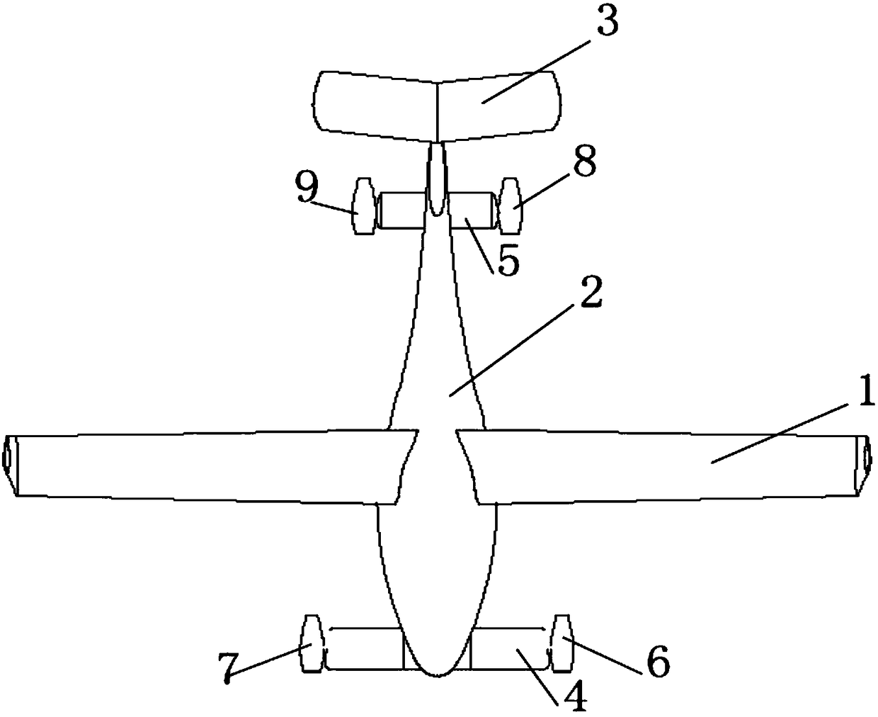 Three-airfoil layout vertical take-off and landing general aircraft