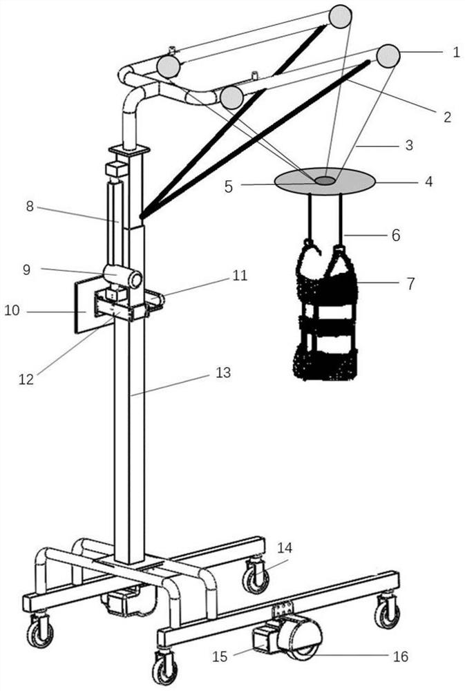 Gait rehabilitation robot system with follow-up flexible servo traction