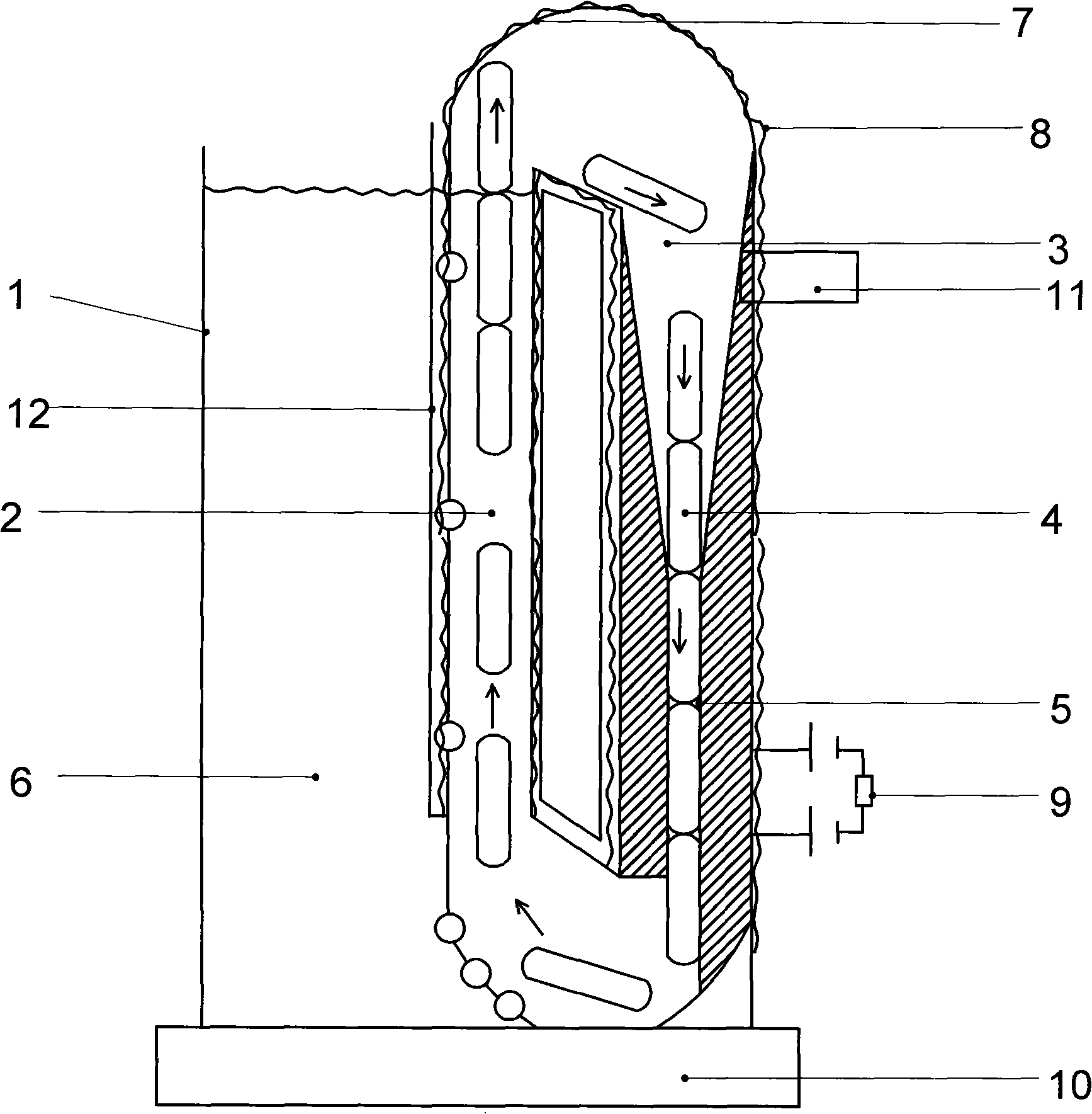 Gravity-buoyancy continuous-circulating generator with buoy-type piston