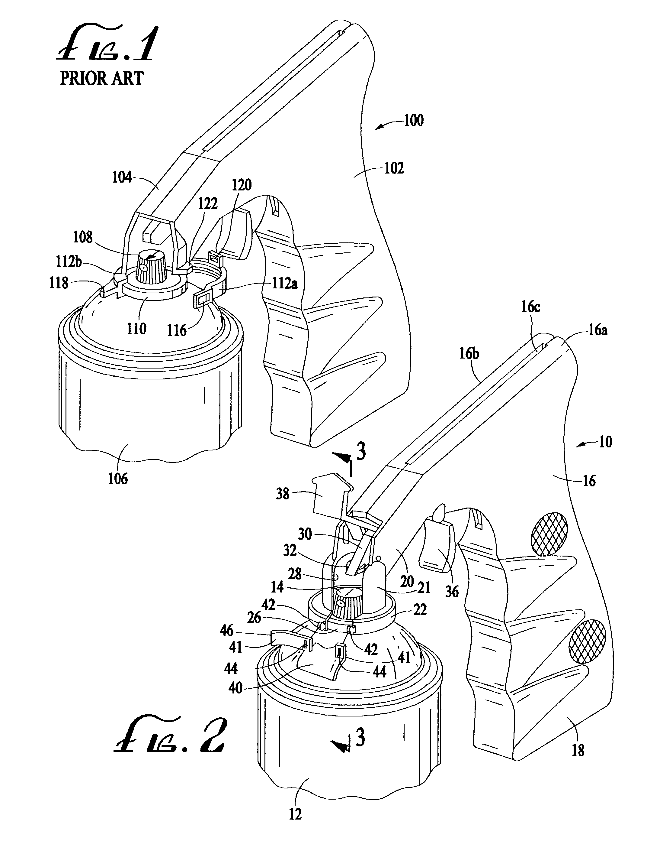 Spray can holding and actuating device