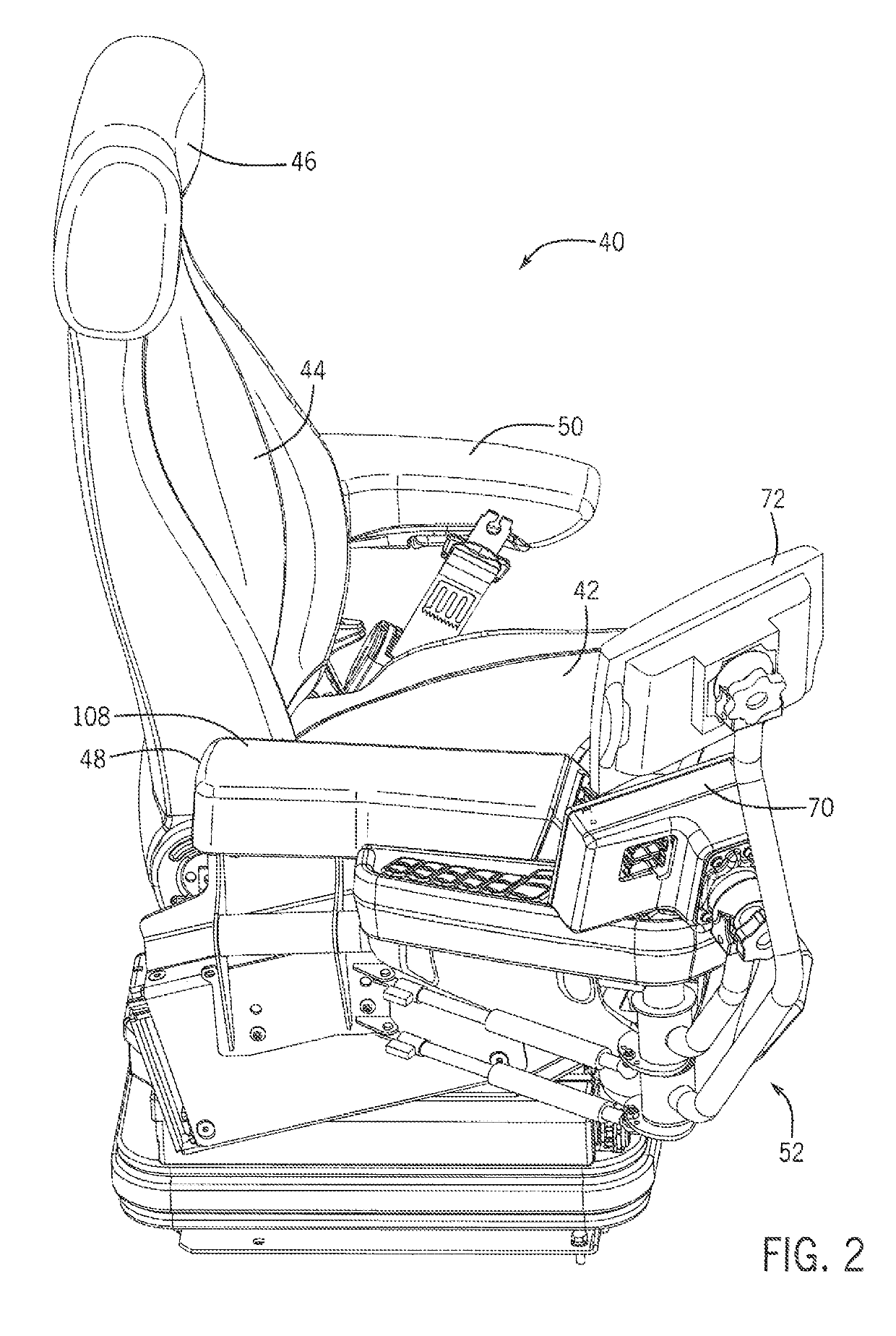 Armrest system for holding monitors in an operator cab