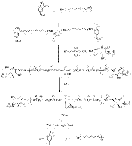 Antibacterial waterborne polyurethane and a synthetic method thereof