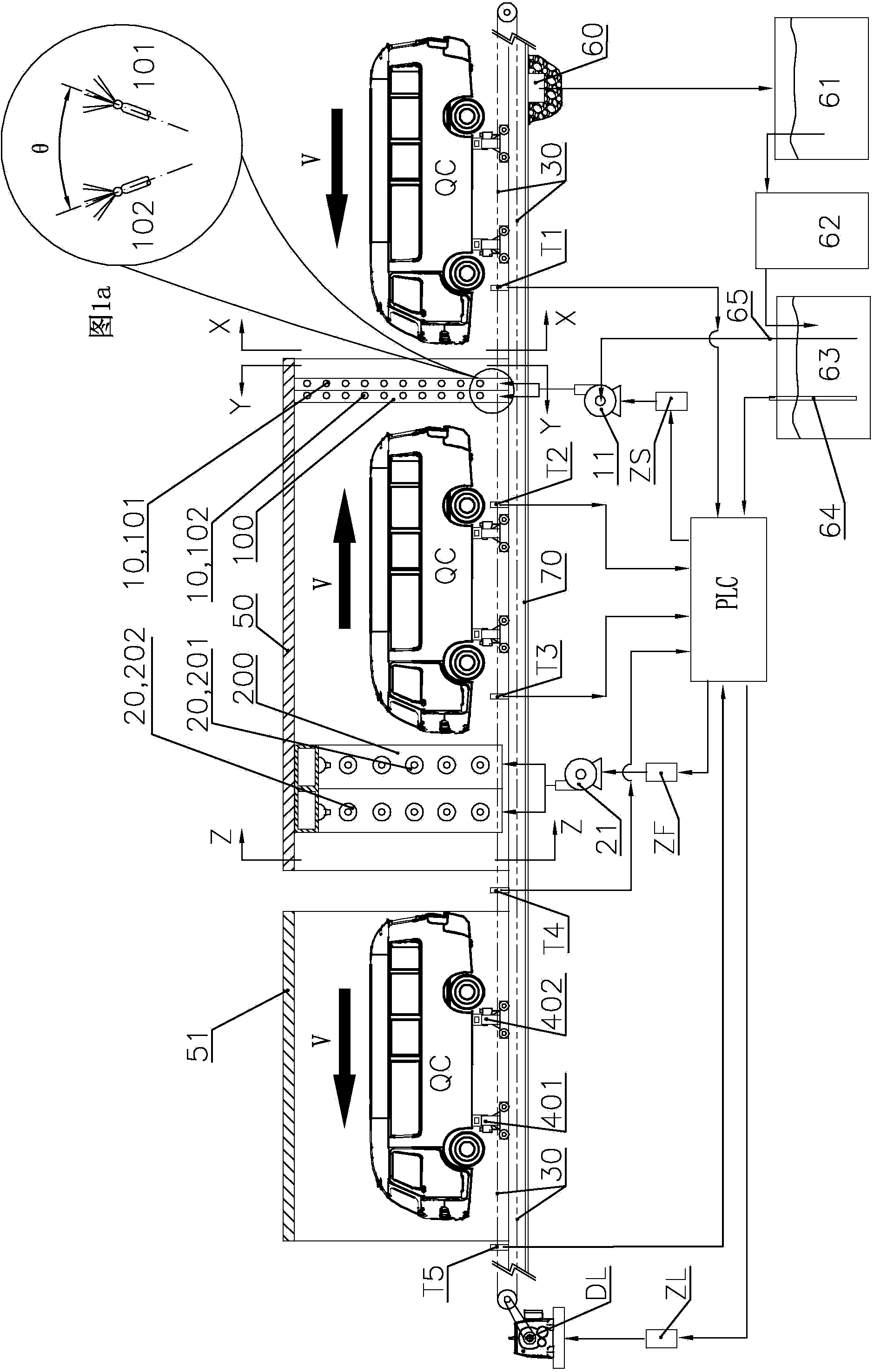 Automatic cleaning method and automatic cleaning device of scraped car