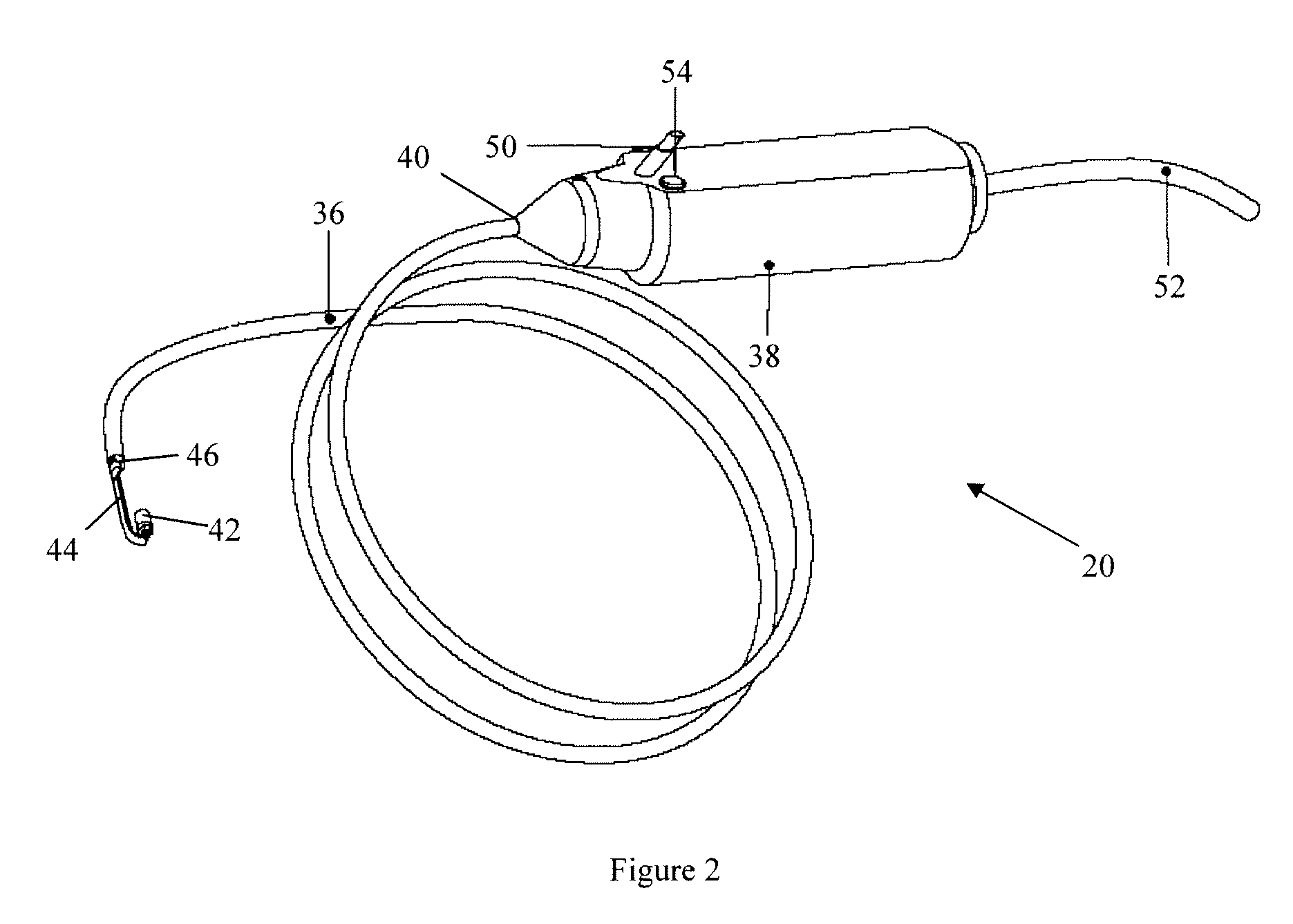 Endoscope assembly and method of viewing an area inside a cavity