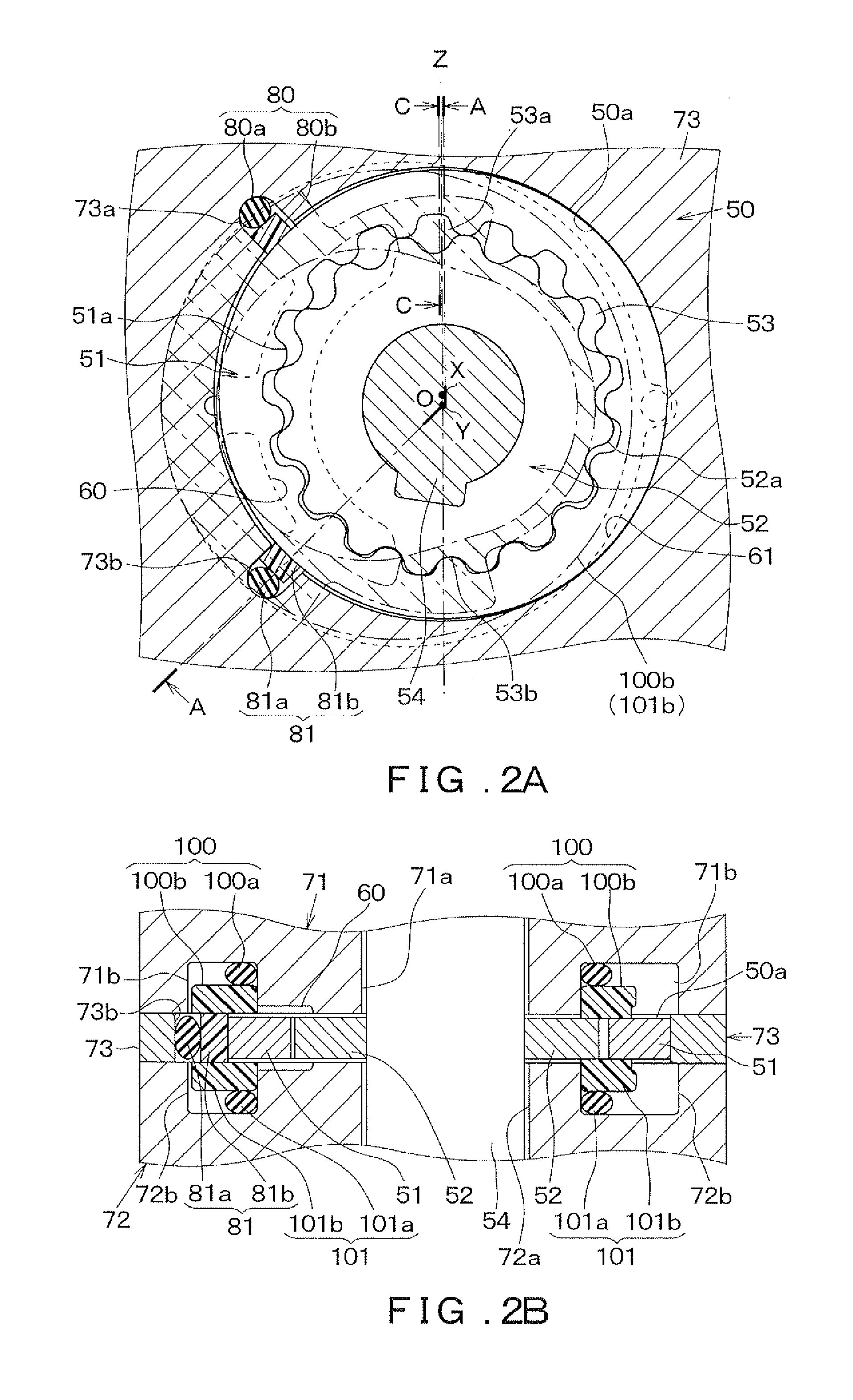 Rotary pump and brake device in which rotary pump is provided