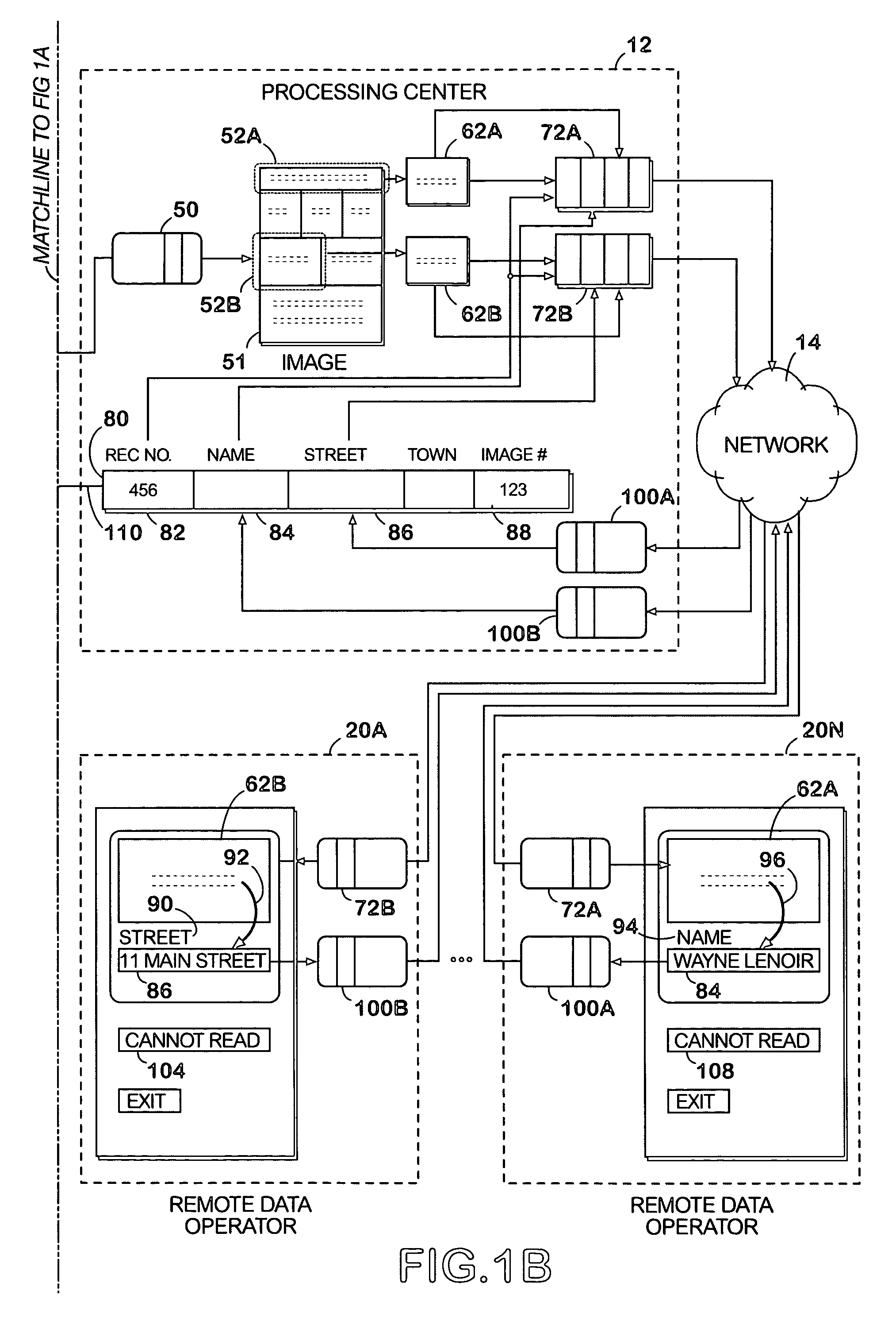 System and method for the secure data entry from document images