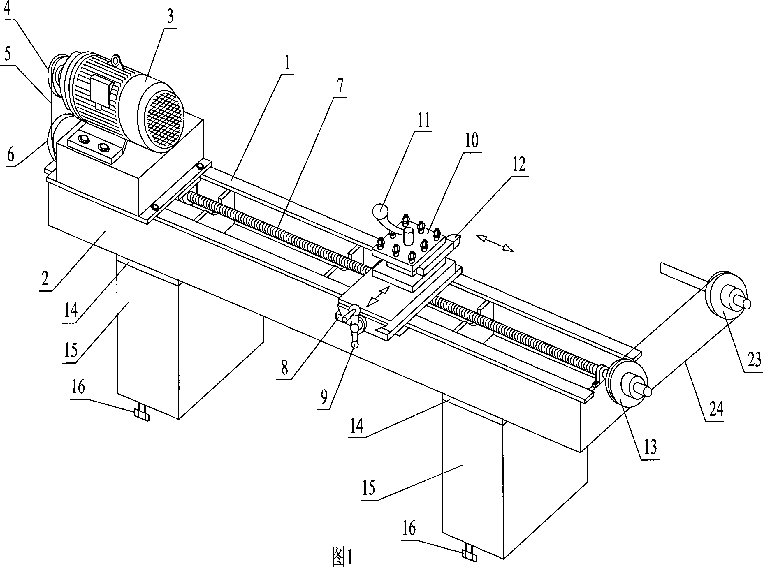 Special movable device for barrel cutting