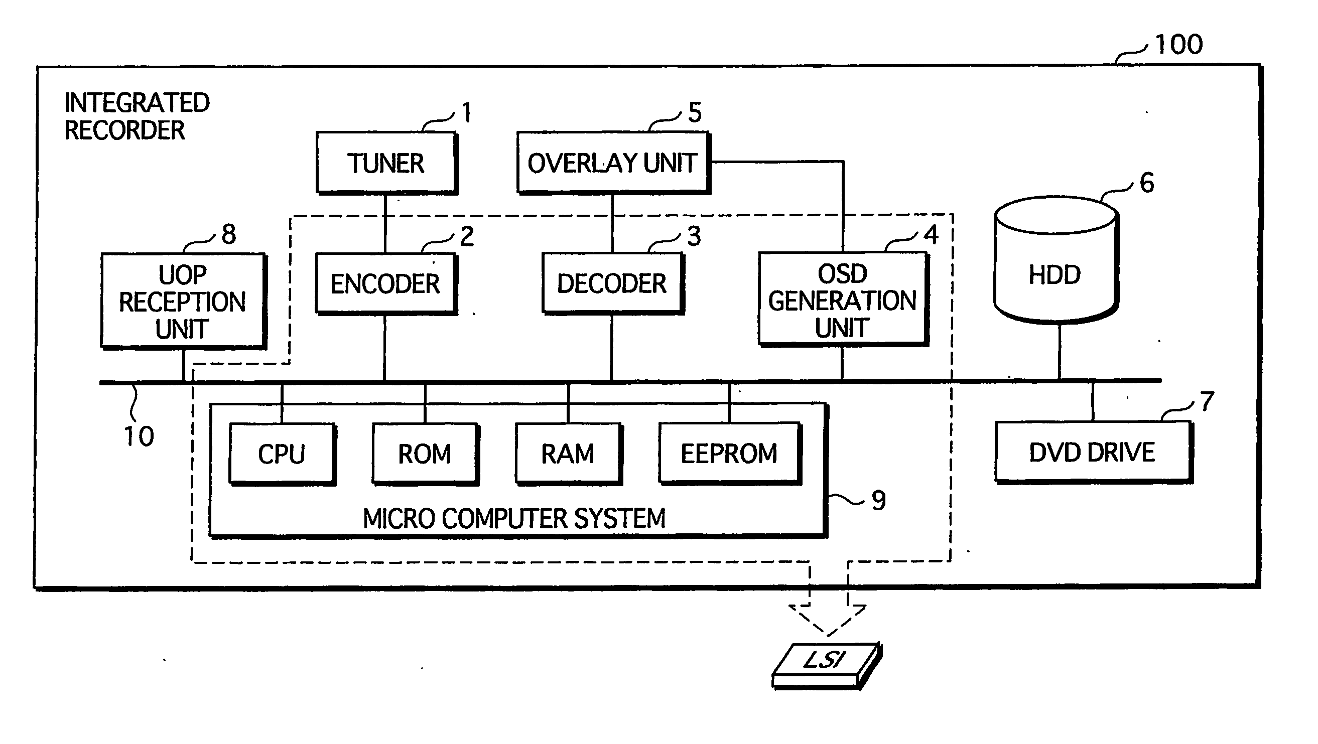 Recording device, and related control method, computer program and system lsi