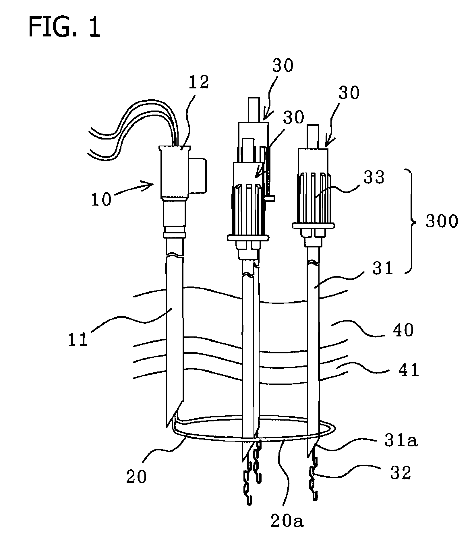 Extraction device and medical suturing device set