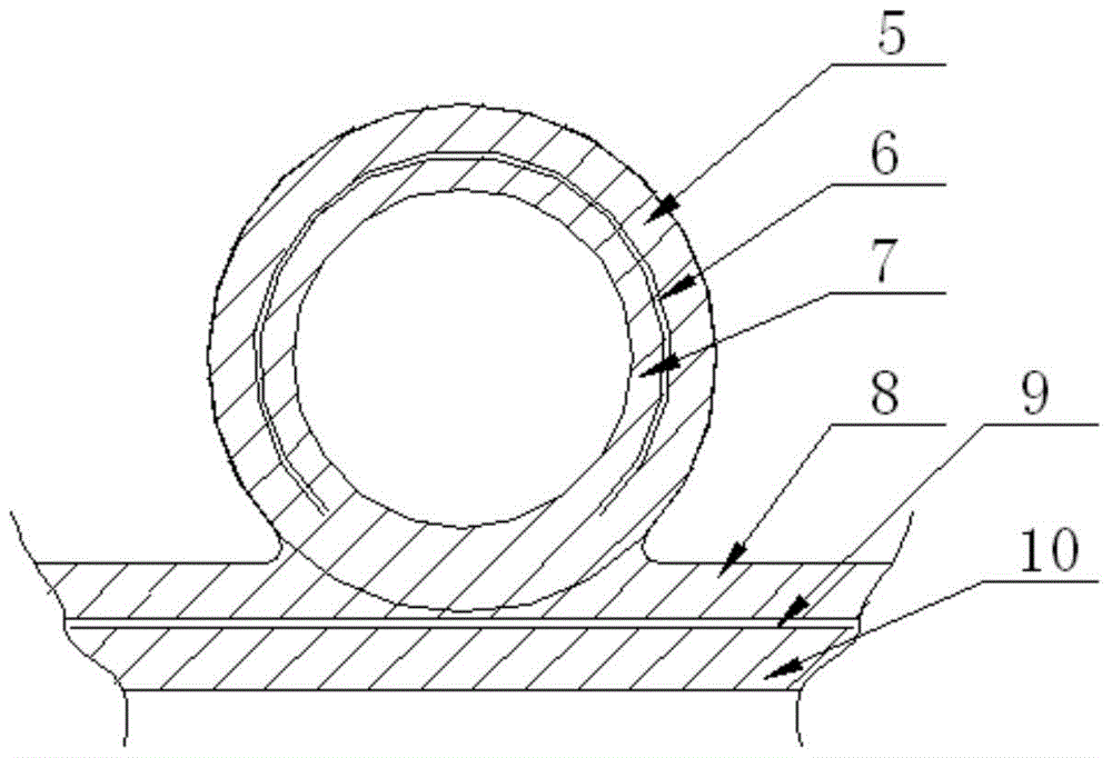 Polyethylene glass fiber wound structure wall pipe and its production method