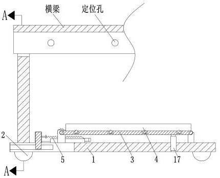 A beam guide installation device for a steel structure gravel workshop